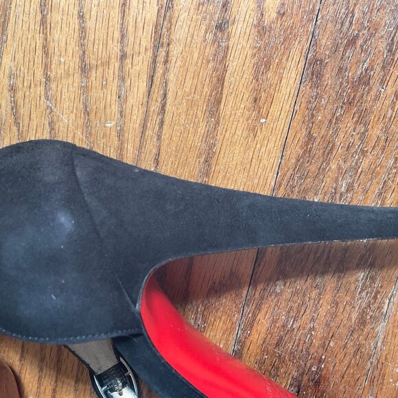 Louboutin Black Suede Drapiday 120 D'Orsay Pumps, Size 40 EU - Picture 15 of 16